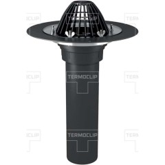 Кровельная воронка Termoclip с листоуловителем и обжимным фланцем без нагревательного эл. ВФ 110x700 мм